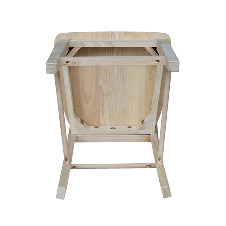 International Concepts Madrid Counter Height Stool, 24" Seat Height, Unfinished S-402